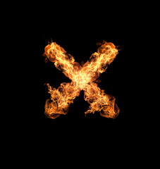 English letters Flames