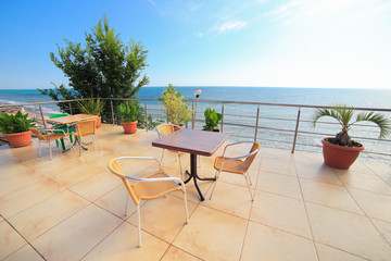 Cafe on seashore