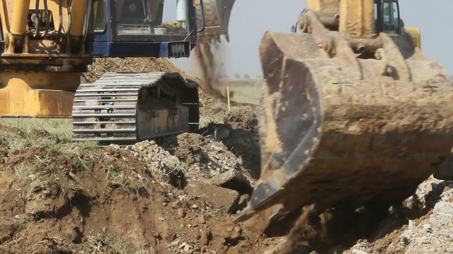 Crawler excavator at work