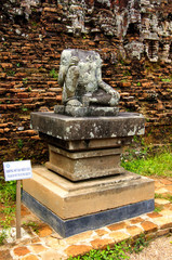 Remains of Hindu tower-temples at My Son Sanctuary, a UNESCO World Heritage site in Vietnam.