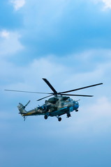 Fototapeta na wymiar combat helicopter against the sky