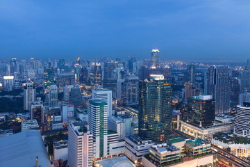 Business area in bangkoktwilight sky
