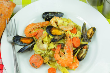 tagliatelles aux fruits de mer 25092015
