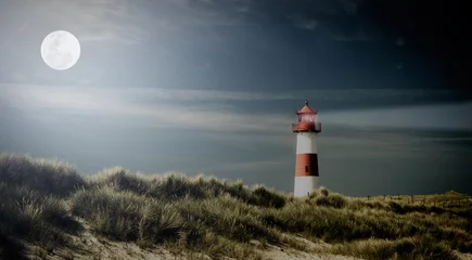 Fototapete Leuchtturm Lighthouse on dune - changed color for vintage effect.