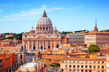 Vatican City. St. Peter's Basilica and Vatican museums. - obrazy, fototapety, plakaty