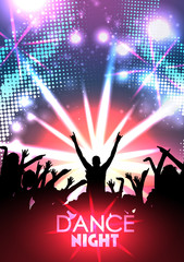 Dance Party Poster Background Template - Vector Illustration - 92143380