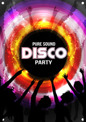 Disco Party Poster - Vector Illustration