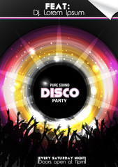 Disco Party Poster - Vector Illustration - 92143530