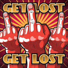 Retro Get Lost Sign.