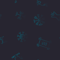 Seamless background with mascots of Scandinavian warriors for your design (ottastafur, odin, end strife, aegishjalmur, lasabrjotur, binding, gapaldur, vegvisir)