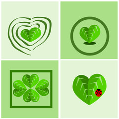 Set of four eco-friendly logos
