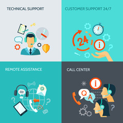 Fototapeta premium Remote Assistance And Technical Support Banners
