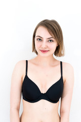 Fototapeta premium young attractive caucasian woman in lingerie