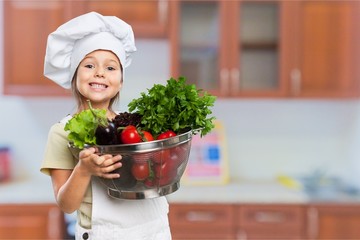 Child cooking.