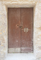 Authentic shabby brown door