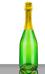 Bottle of champagne isolated on the white 