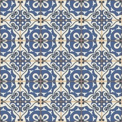 Gorgeous seamless patchwork pattern. Moroccan tiles ornaments. 