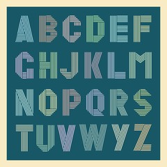 Retro stripes  fonts ,trendy elegant retro style . Vector design