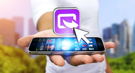 Businessman using the Cloud