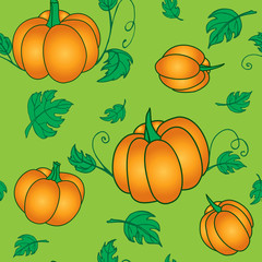 Pumpkins seamless pattern