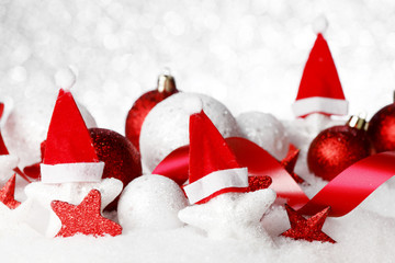 Christmas decor on snow