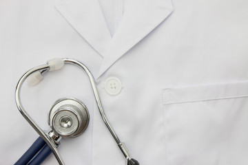 Stethoscope on a doctor's coat