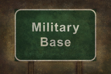 Military base roadside sign