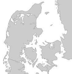 Dänemark - Karte in Grau