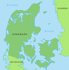 Dänemark - Karte in Grün