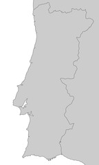 Portugal - Karte in Grau