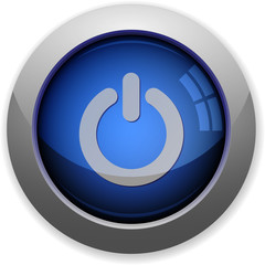 Blue glossy power off web button