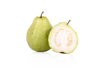 Guava fruit on white background
