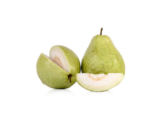 Guava fruit on white background