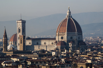Fototapeta na wymiar Вид на Кафедральный собор Санта Мария дель Фьйоре, Флоренция, Италия