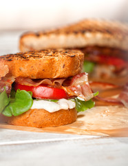 BLT sandwich - close up selective focus 