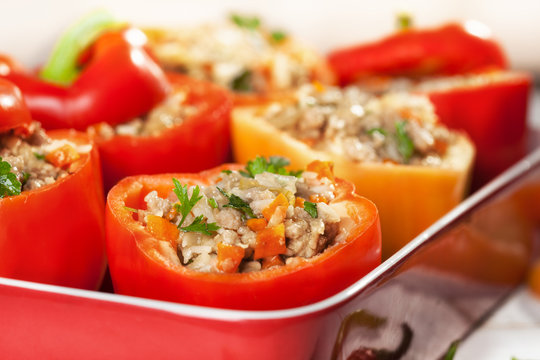 Stuffed bell peppers  with minced meat