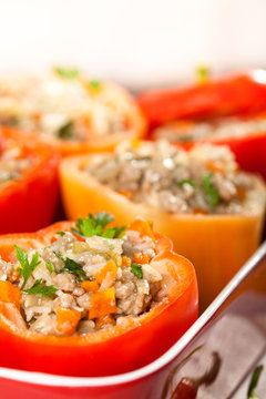 Stuffed bell peppers - close up