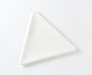 Flat triangle white plate