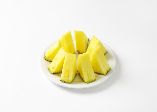 Fresh pineapple wedges