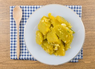 Top View of Stir Fried Pumpkin with Egg