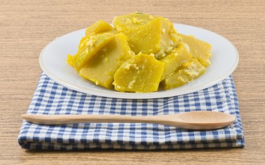 Close Up of Stir Fried Pumpkin with Egg