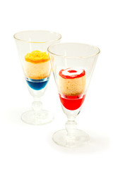 cupcakes in clear glass.