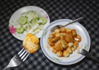 Mix meatball fried