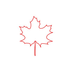 Maple leaf contour vector illustration
