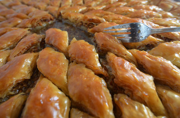 Homemade turkish baklava