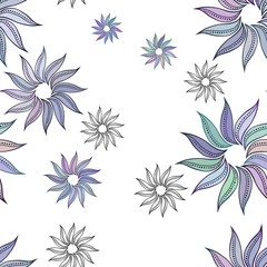 Seamless floral pattern in a zentangle style