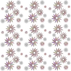 Seamless pastel colored floral pattern in a zentangle style