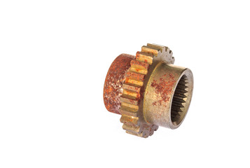 Cog wheel, mechanical gear isolated on white background