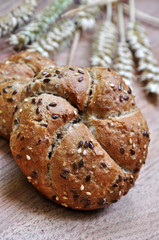 Bun. Whole grain bread. Kaiserbrötchen