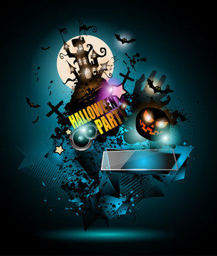 Halloween Night Event Flyer Party template with Space for text